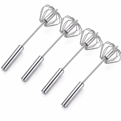👩‍🍳 BEGINNER DEAL🥚 2-Pack Hand-Push Rotary Whisk – Press, Spin & Mix with Ease