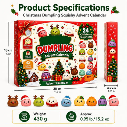 2026 Christmas Advent Calendar, 24‑Day Kawaii Dumpling Surprise Countdown Set, Christmas Holiday Gift for Girls/Boys