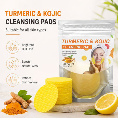 Turmeric & Kojic Acid Cleansing Pads,20pcs💛