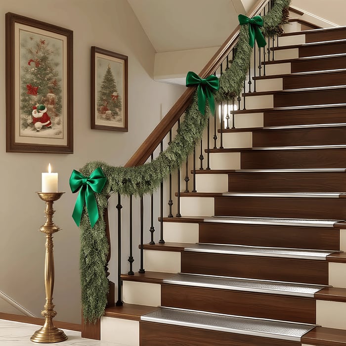 🎄 6ft Real Touch Artificial Cedar Garland | Lifelike Winter Pine Greenery for Christmas Mantle, Table & Wall Decor
