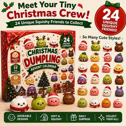 2026 Christmas Advent Calendar, 24‑Day Kawaii Dumpling Surprise Countdown Set, Christmas Holiday Gift for Girls/Boys