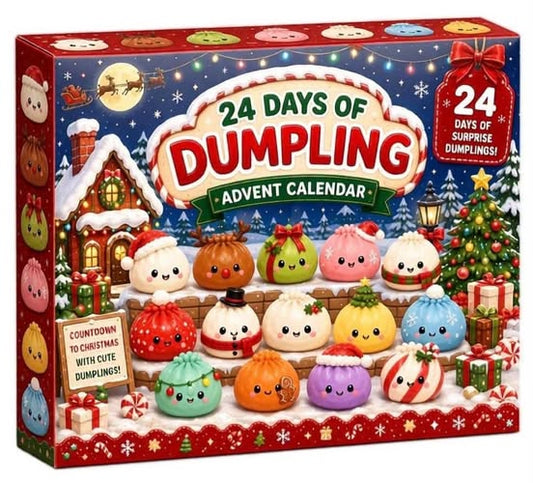 2026 Christmas Advent Calendar, 24‑Day Kawaii Dumpling Surprise Countdown Set, Christmas Holiday Gift for Girls/Boys