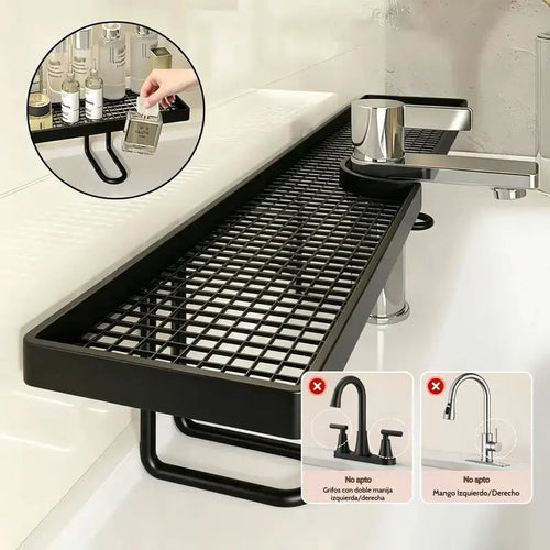 Carbon Steel Bathroom Organizer,Minimalist Moisture-Proof Anti-Mold Bathroom Shelf for Skincare
