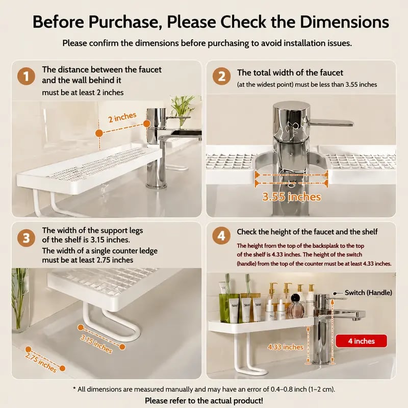Carbon Steel Bathroom Organizer,Minimalist Moisture-Proof Anti-Mold Bathroom Shelf for Skincare