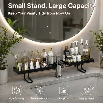 Carbon Steel Bathroom Organizer,Minimalist Moisture-Proof Anti-Mold Bathroom Shelf for Skincare