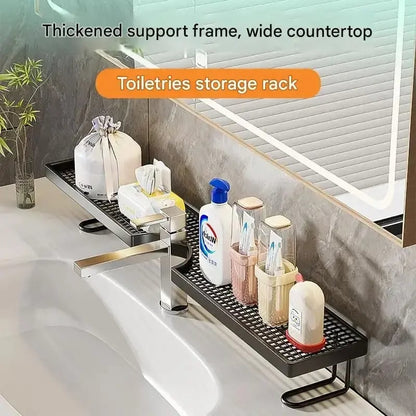 Carbon Steel Bathroom Organizer,Minimalist Moisture-Proof Anti-Mold Bathroom Shelf for Skincare